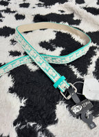 Teal Lace Narrow Belt