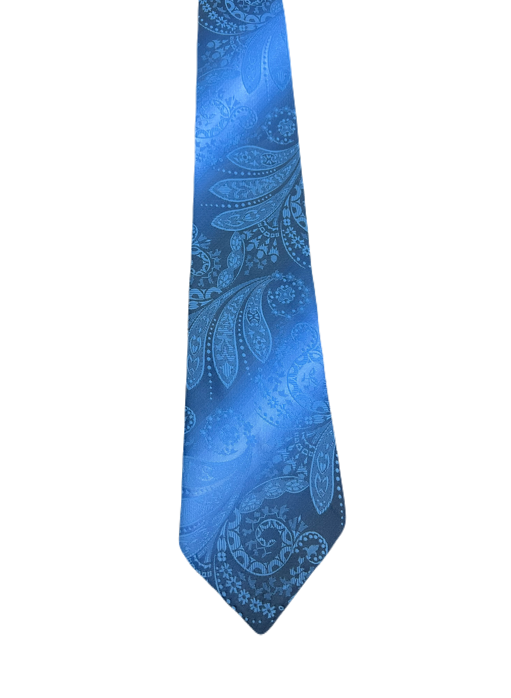 Double-Shaded Blue Paisley Tie