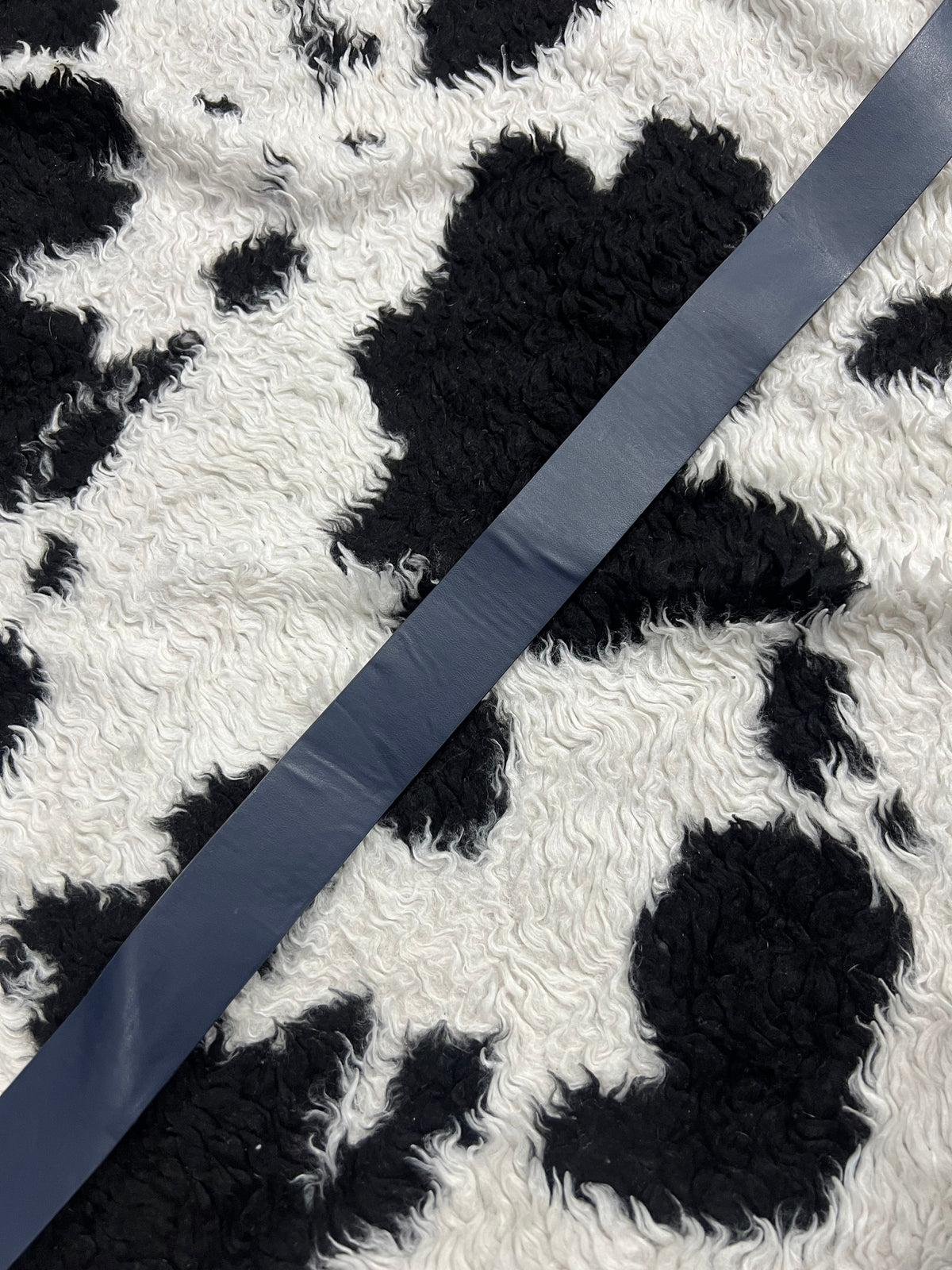 Plain Blue Genuine Leather Belt