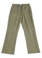 Olive Green Embroidered Pants (Waist 30)