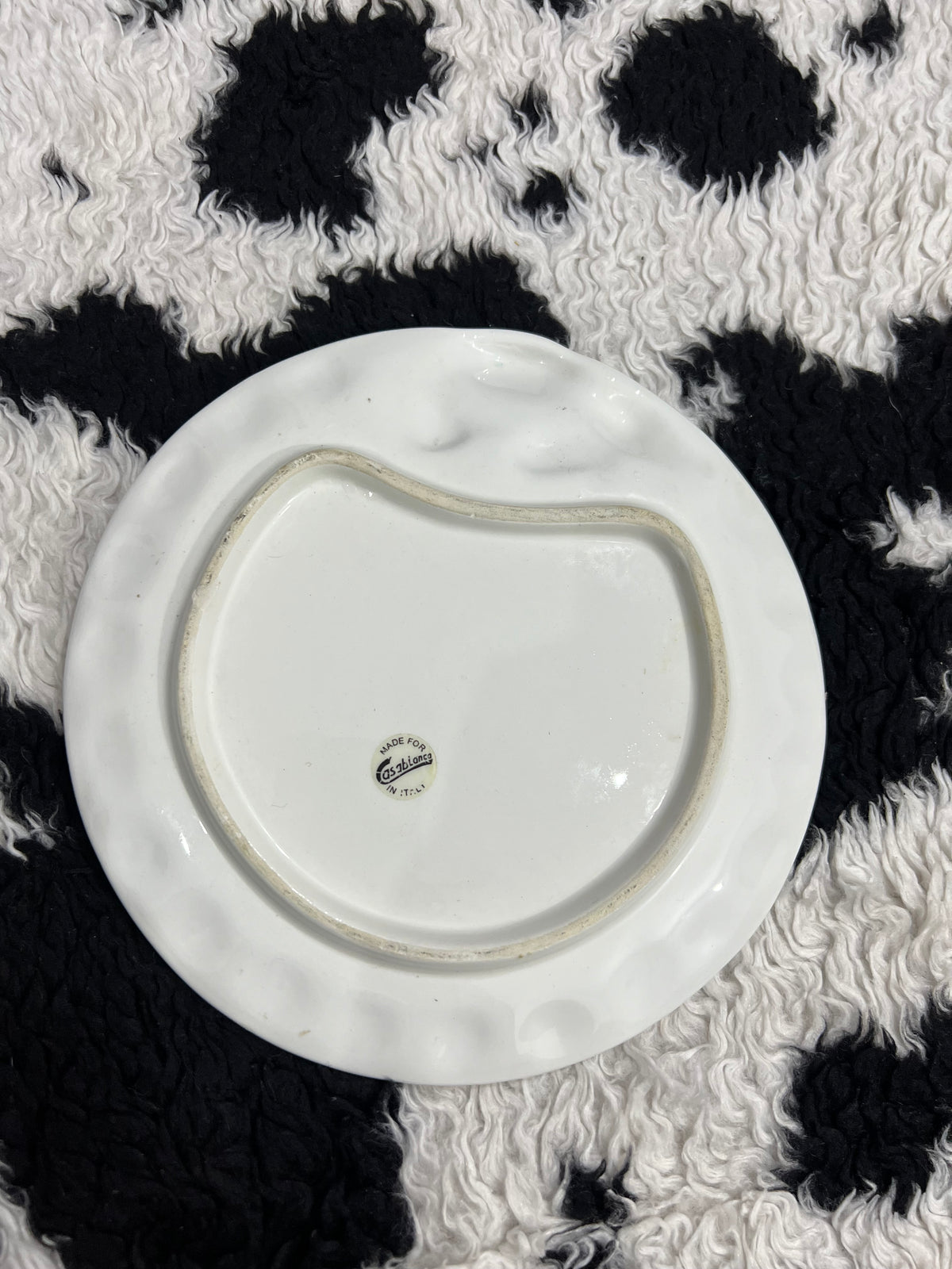 Vintage Cheese & Grapes Ceramic Plate