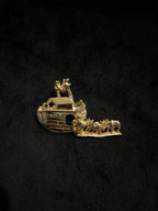 Vintage 90's Noah's Ark Gold Metal Pin