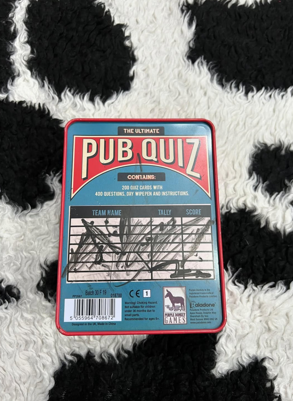 Pub Quiz Card Game