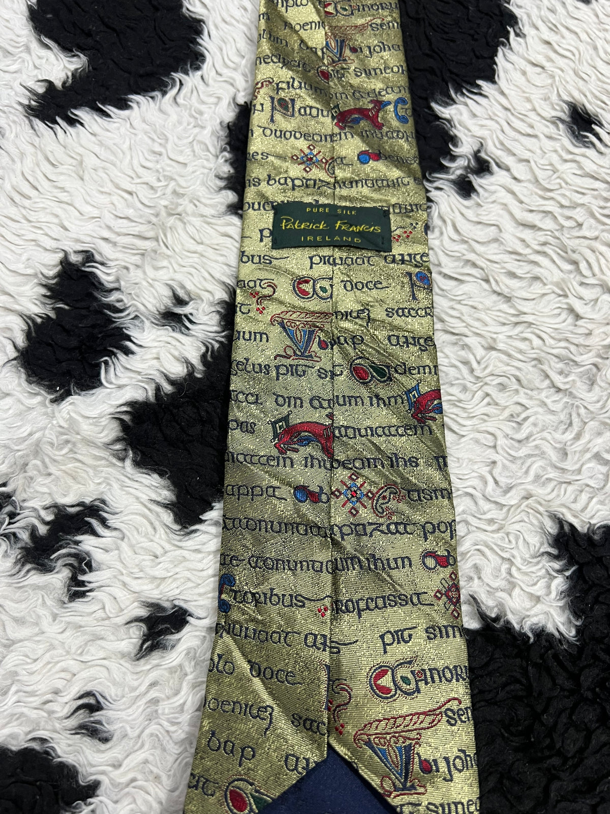 Celtic Gold Manuscript Embroidered Tie