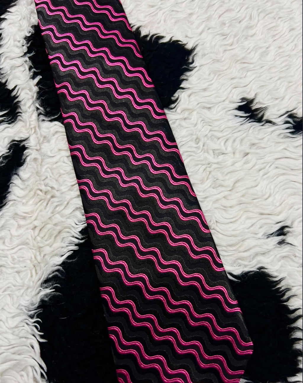 Kensington Black & Pink Embroidered Tie