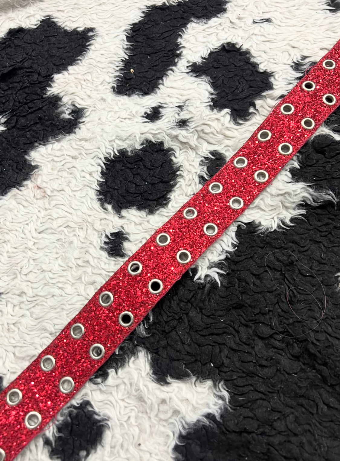 Glitter Red Double-Hole Belt