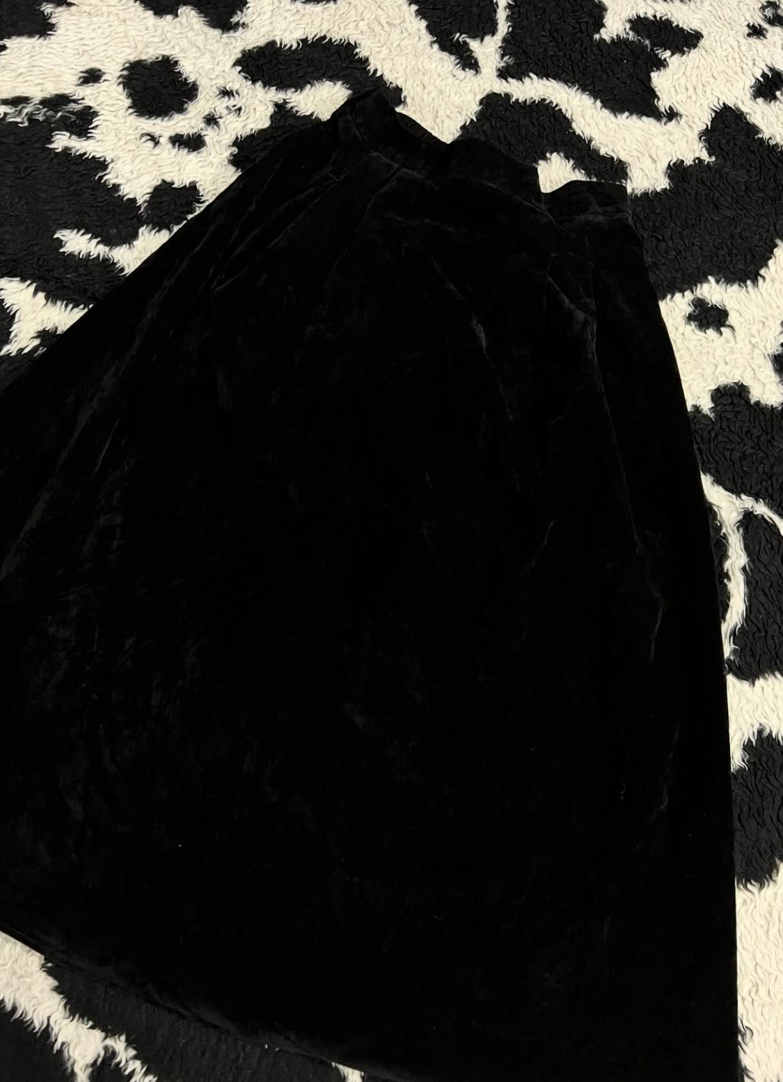 Black Long Velvet Skirt