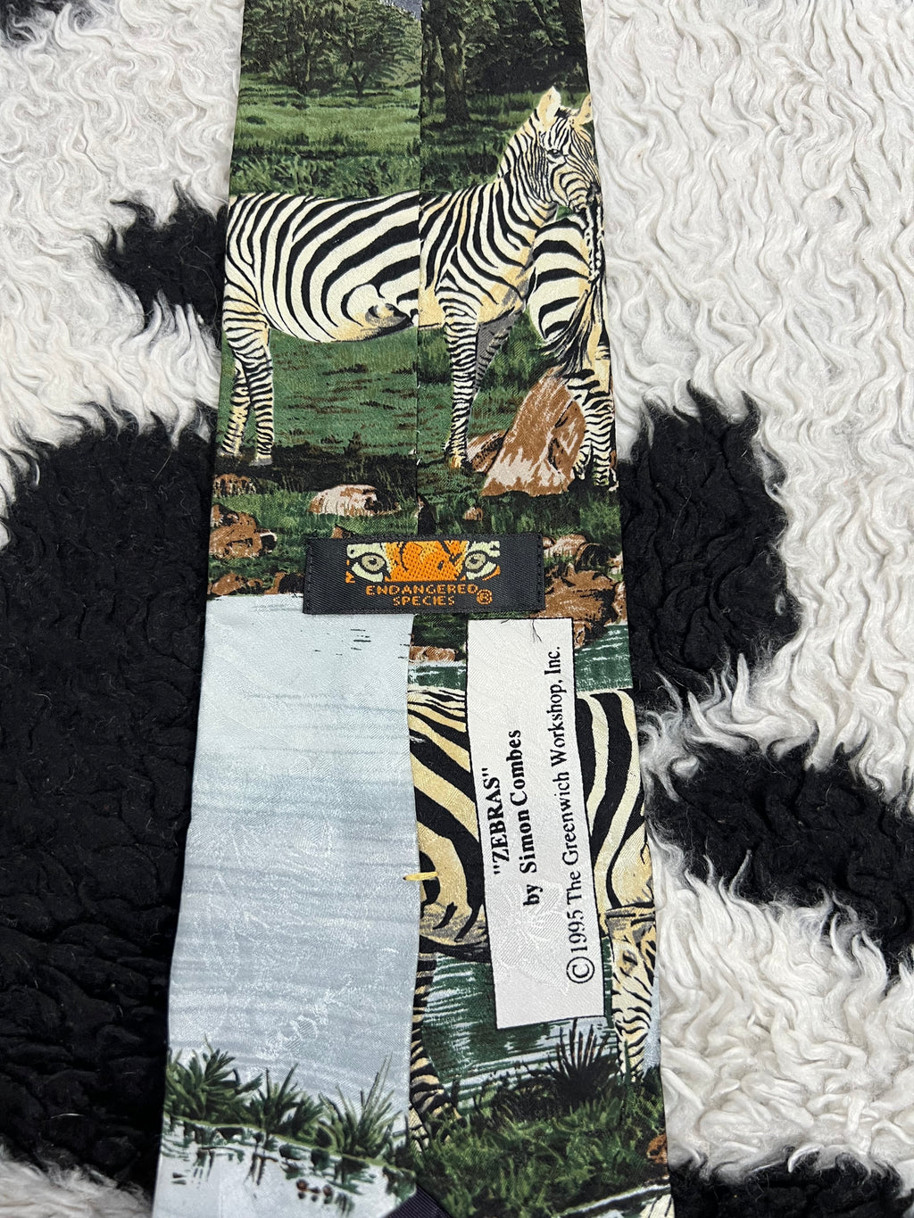 Vintage 1995 Zebras by Simon Combes Tie