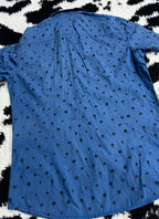 Contemporary Slim-Fit Blue Dotted Buttonup