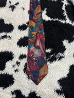 St. Bernard Fully Embroidered Vibrant Abstract Tie