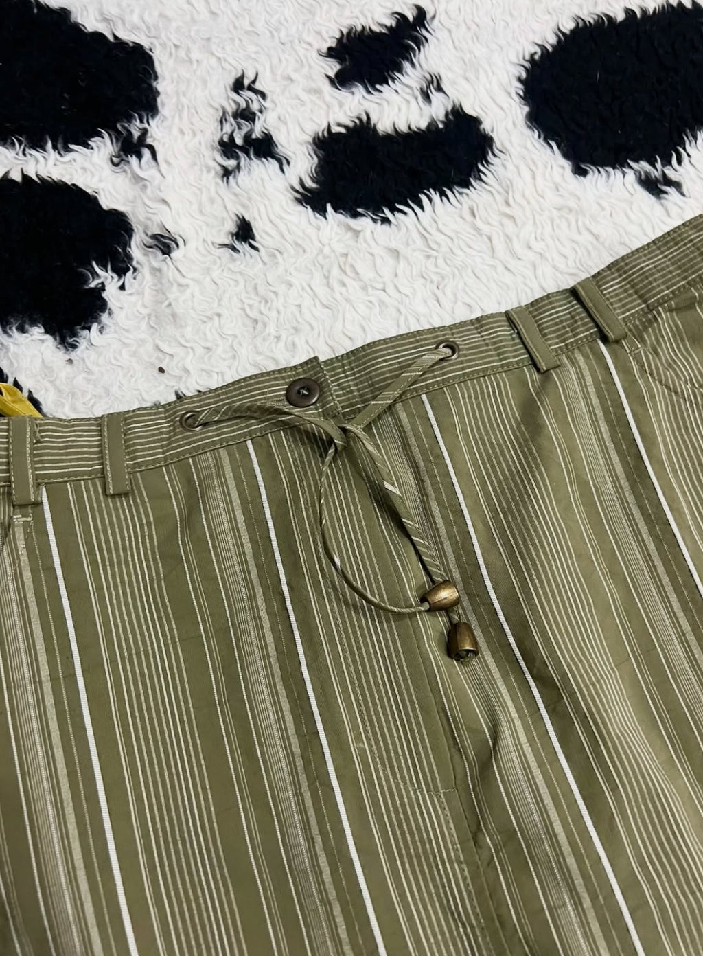 Striped Cargo Long Skirt