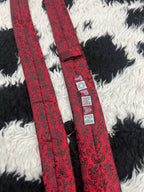 Topman Red & Black Embroidered Narrow Tie