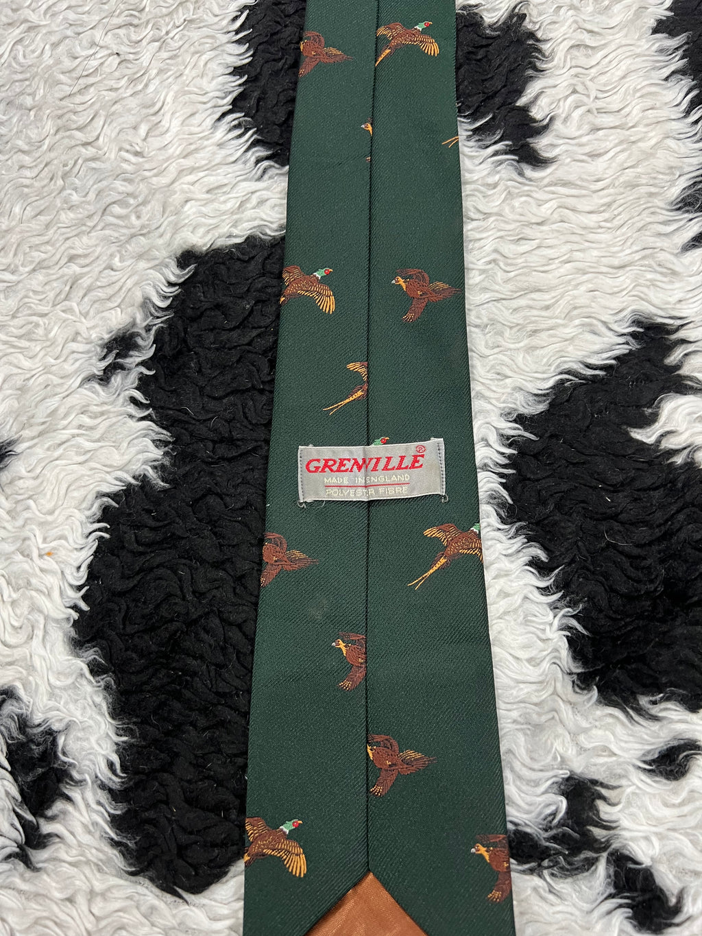 Embroidered Flying Pheasants Tie