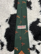 Embroidered Flying Pheasants Tie