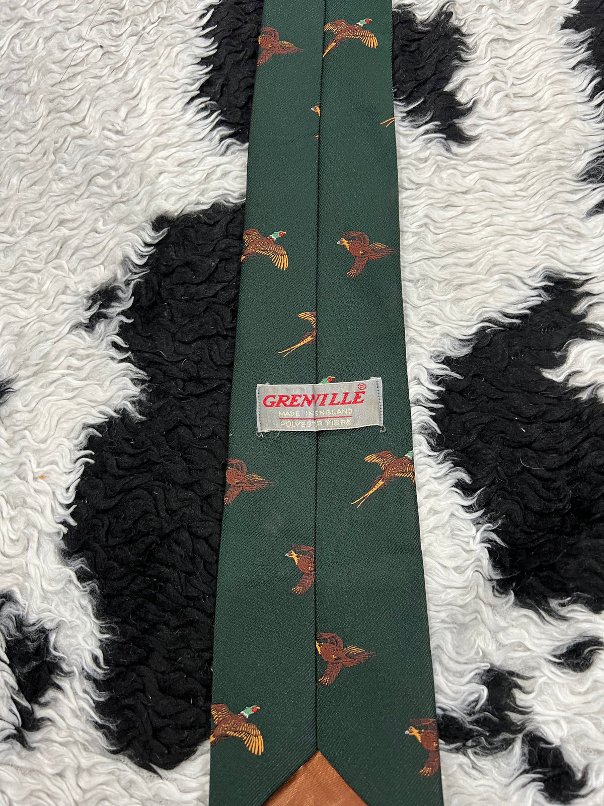 Embroidered Flying Pheasants Tie