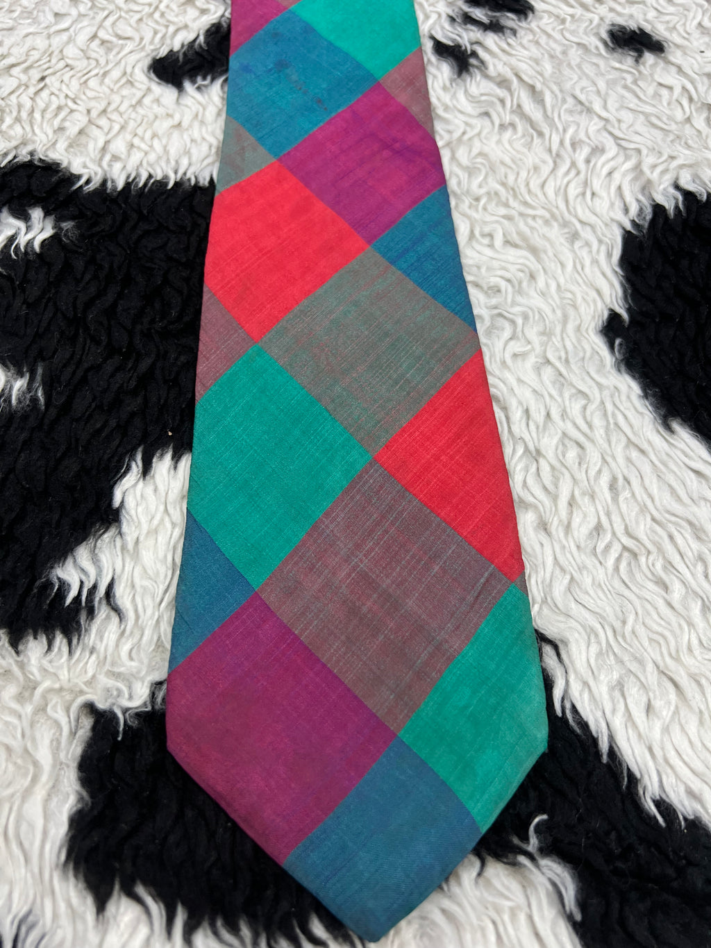 Silk Vibrant Checkered Tie