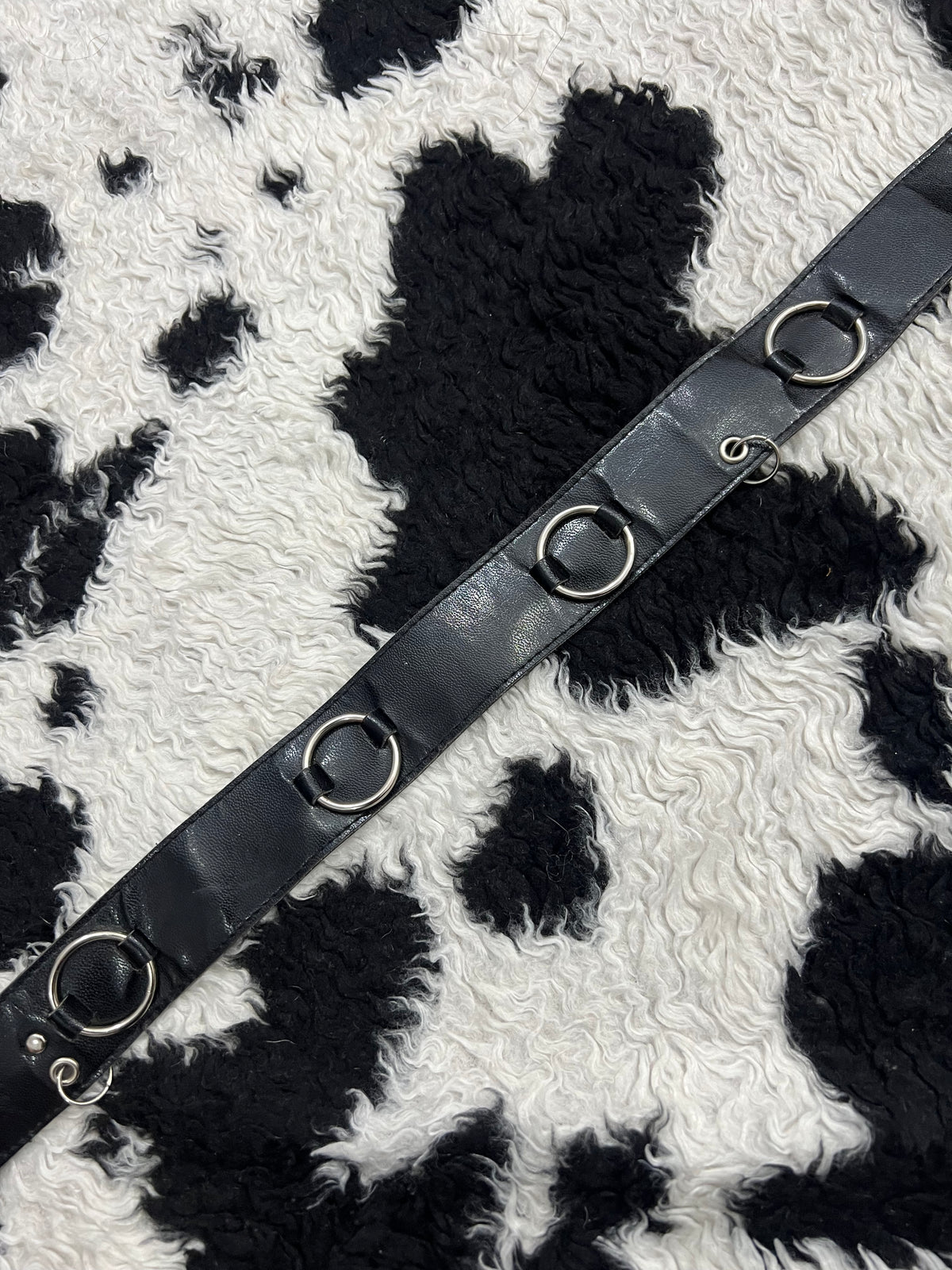 Black Metal Rings Belt