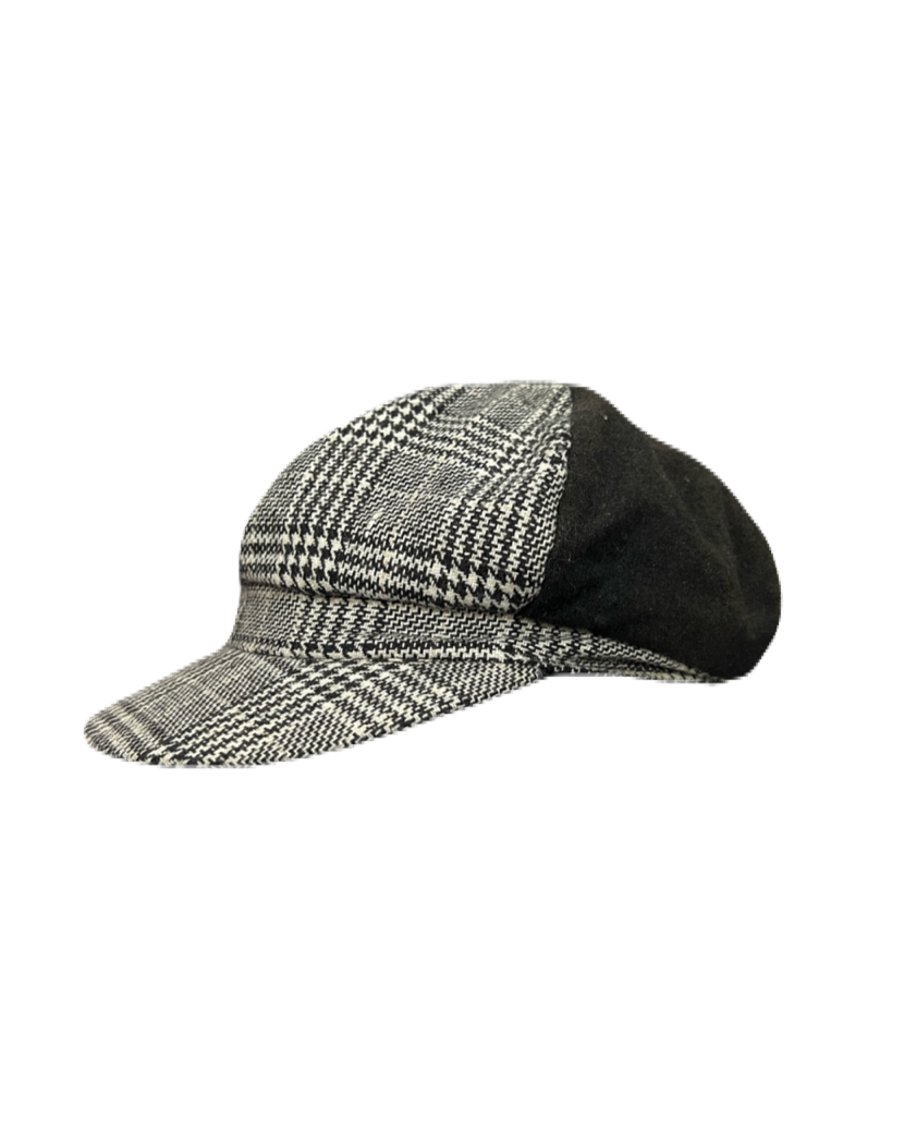Plaid Patched Newsboy Cap