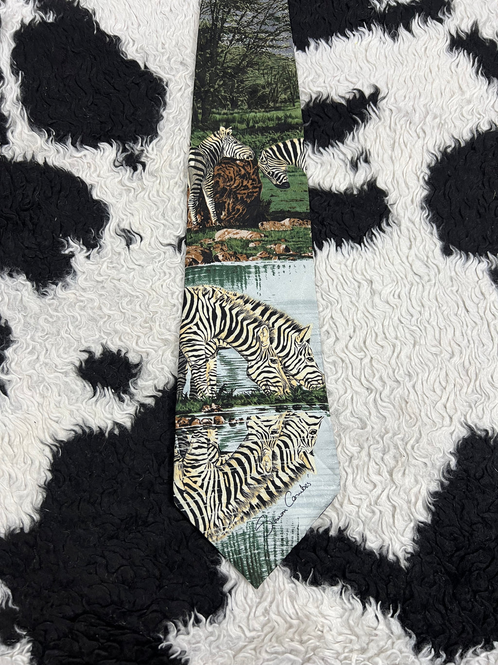 Vintage 1995 Zebras by Simon Combes Tie