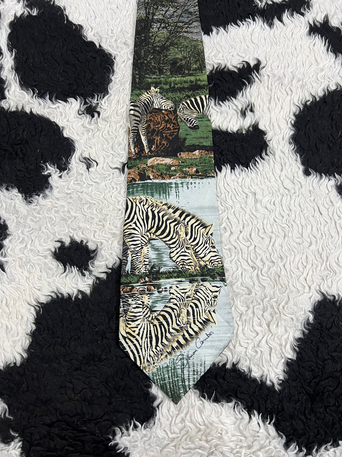 Vintage 1995 Zebras by Simon Combes Tie