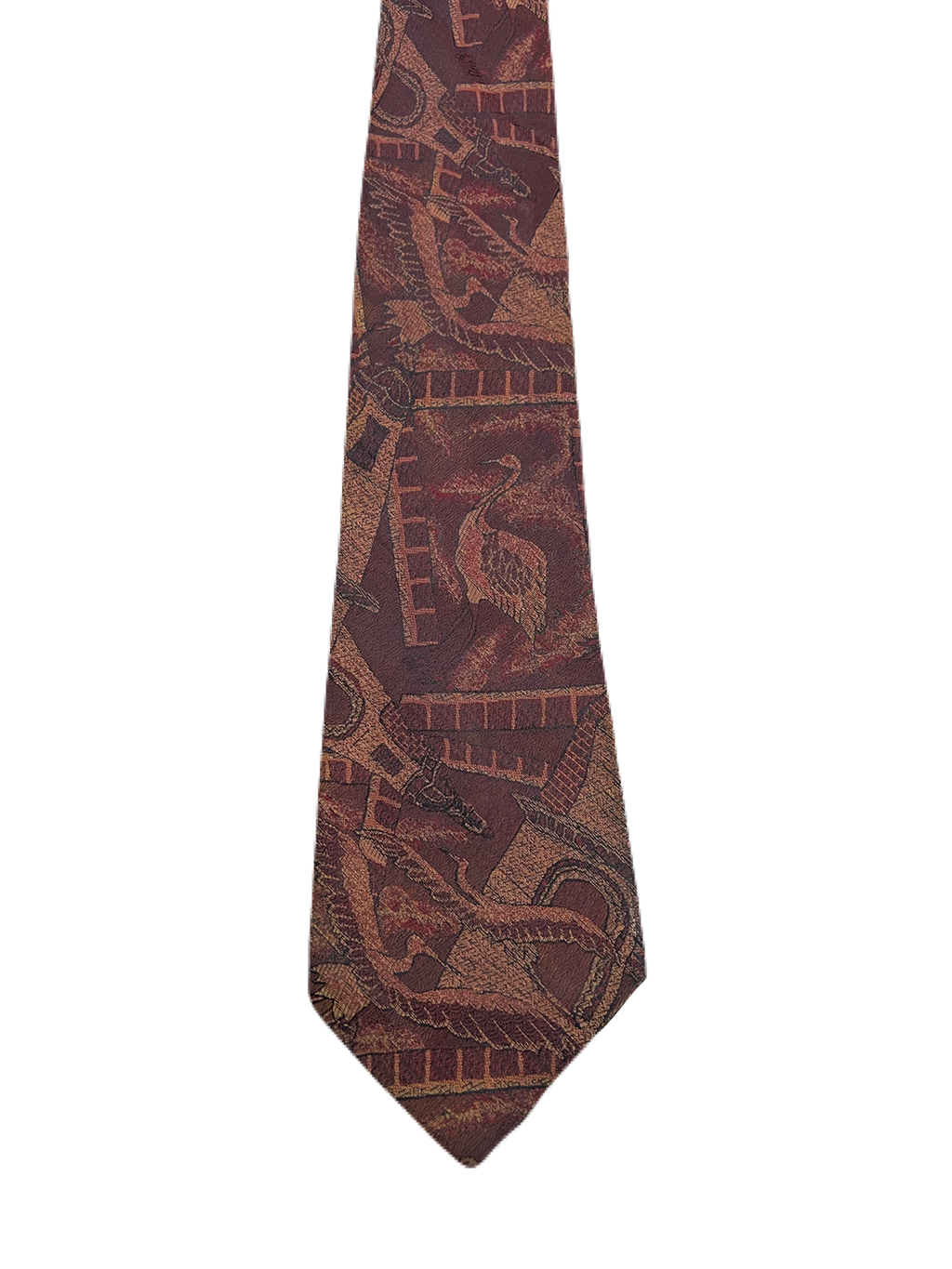 Cranes & Architecture Fully Embroidered Tie