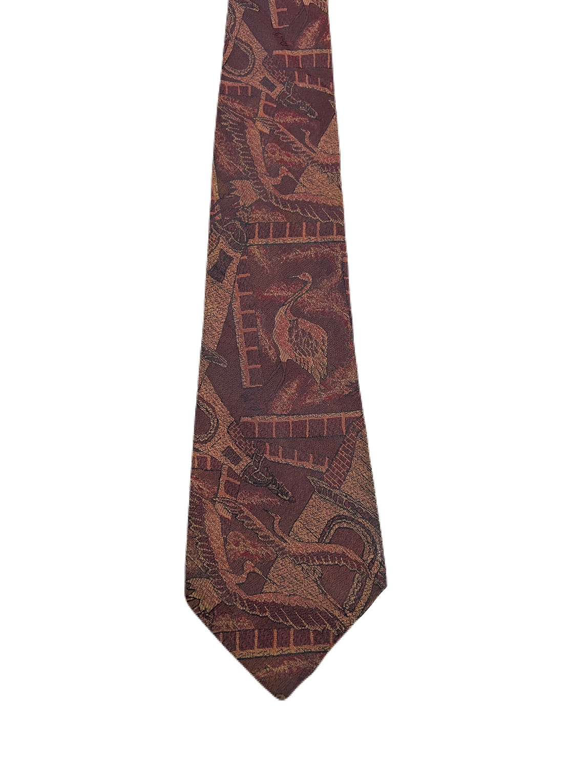 Cranes & Architecture Fully Embroidered Tie
