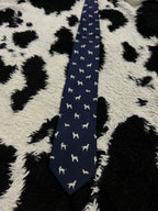 Dogs Embroidered Narrow Tie