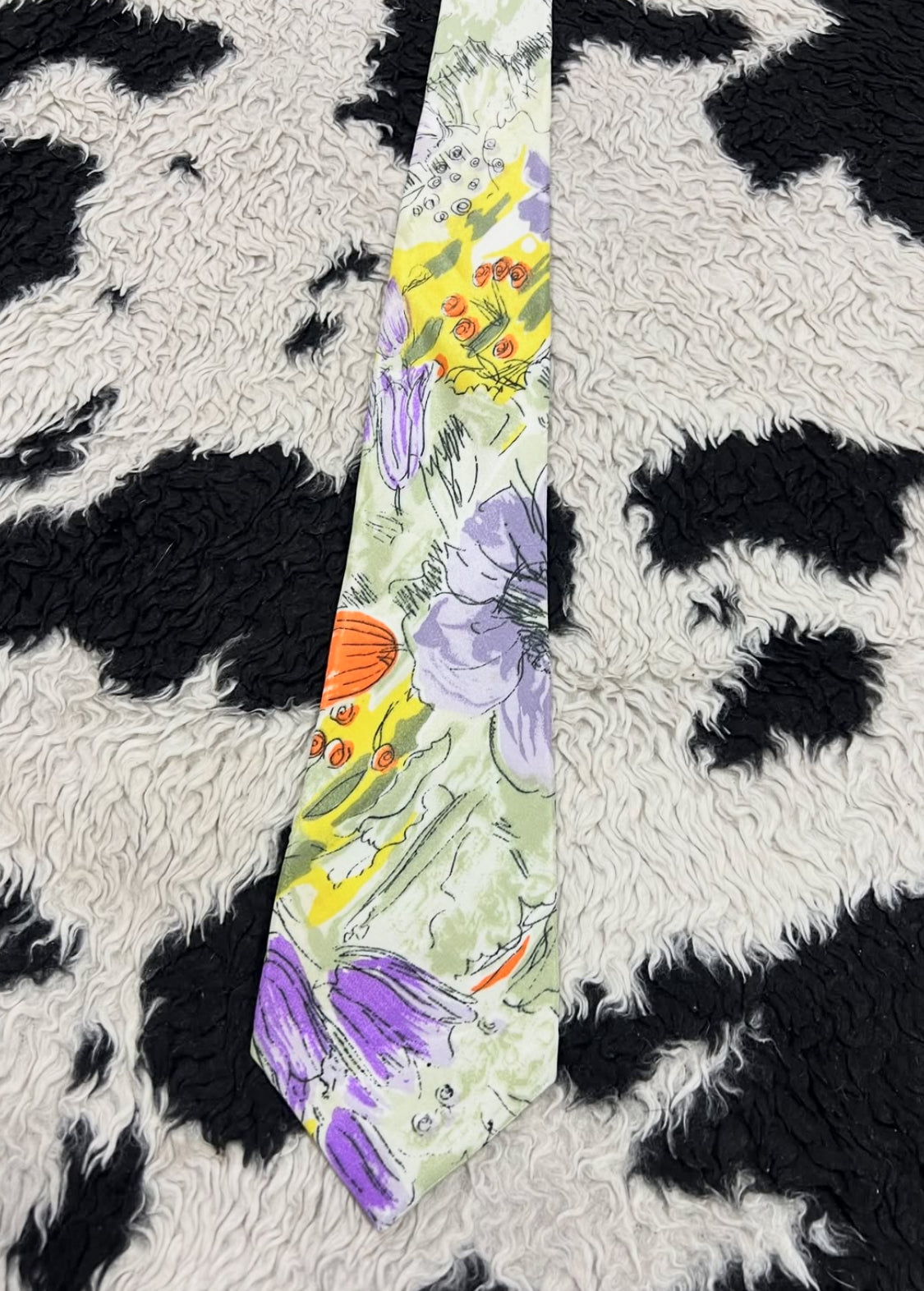 Floral Drawing Tie