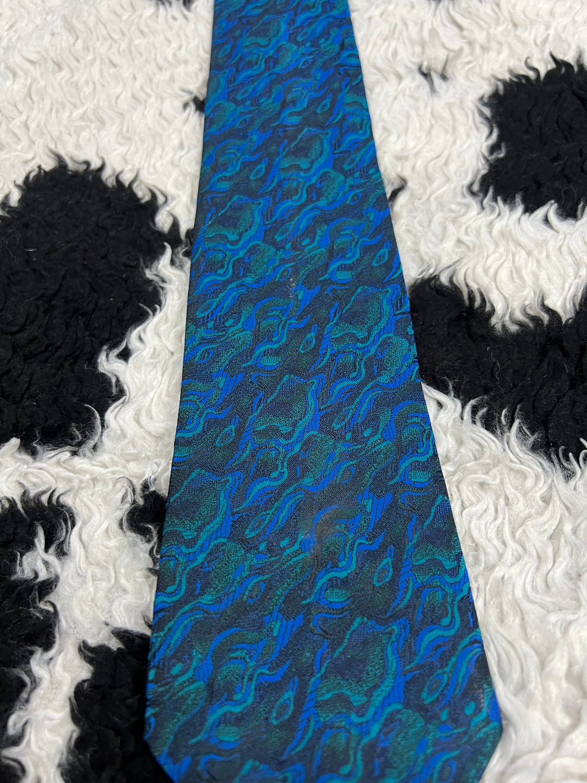 Blue Fully Embroidered Tie