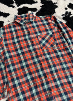 Orange Plaid Buttonup