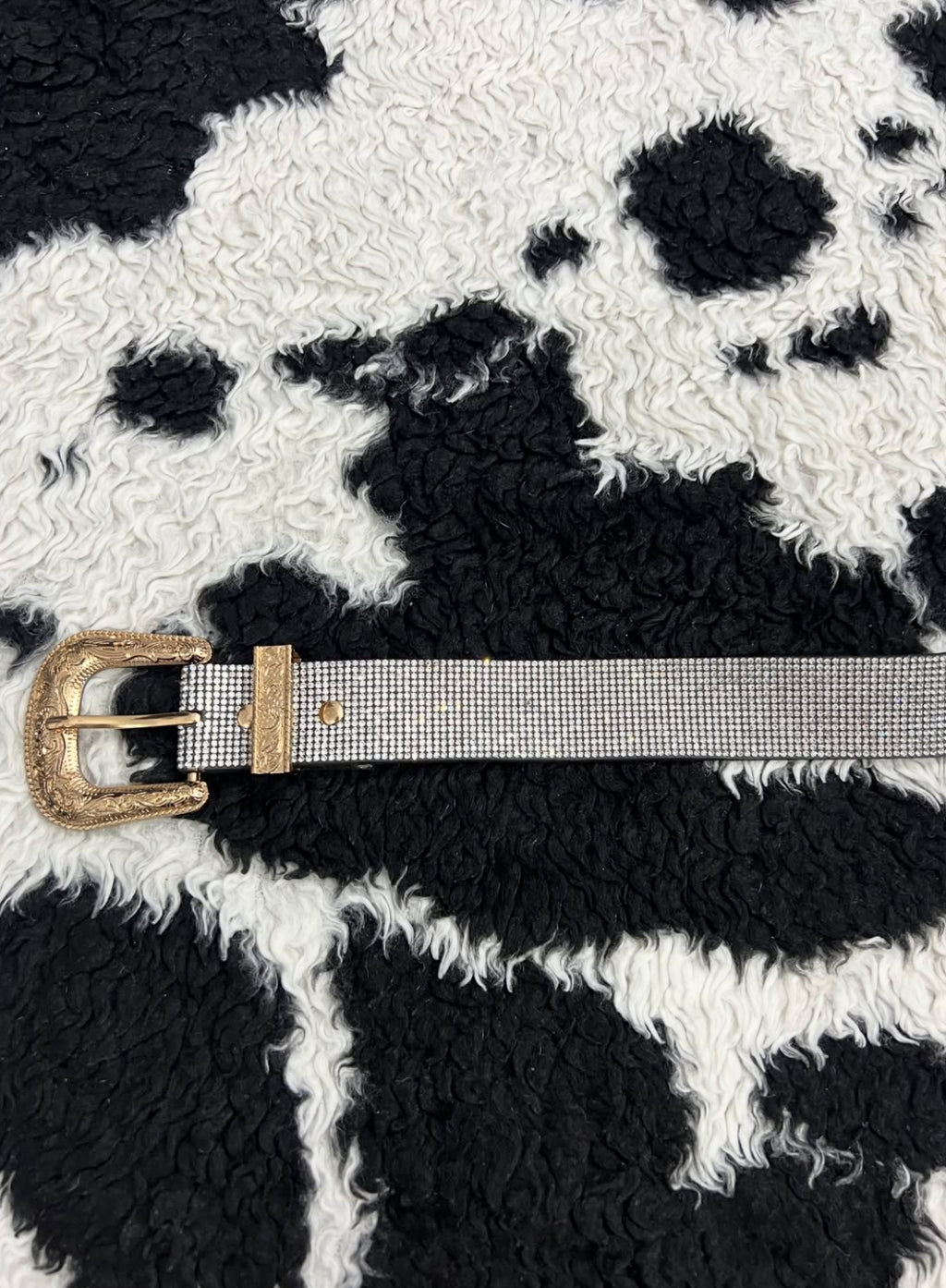 Golden Buckle Rhinestones Belt