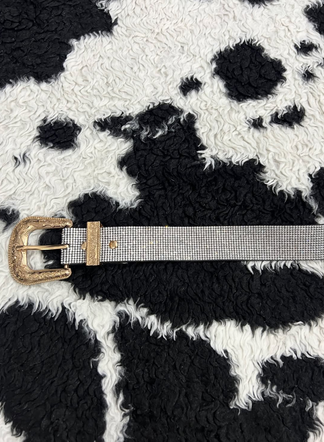 Golden Buckle Rhinestones Belt