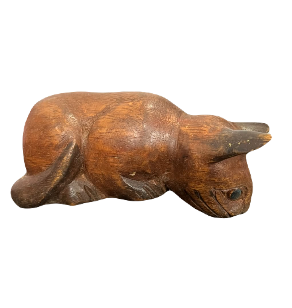 Wooden Cat Sculpture