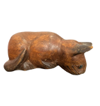 Wooden Cat Sculpture