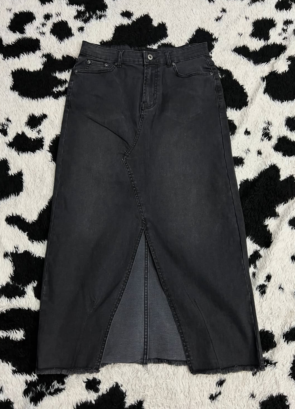 Charcoal Grey Denim Skirt