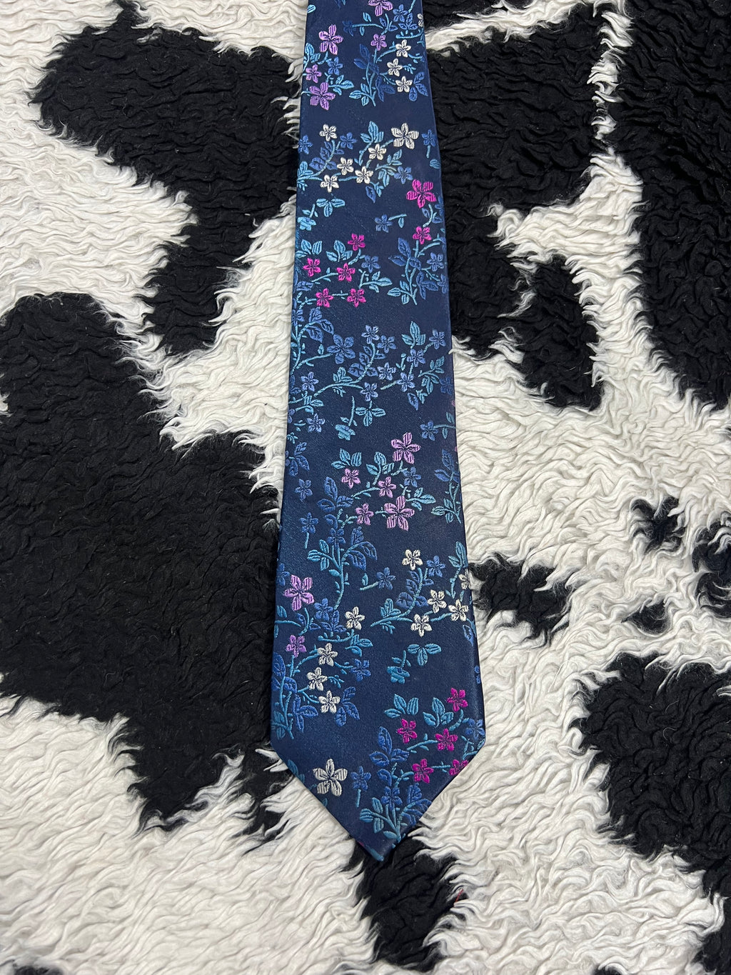Ted Baker Blue Floral Embroidered Tie