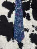 Ted Baker Blue Floral Embroidered Tie