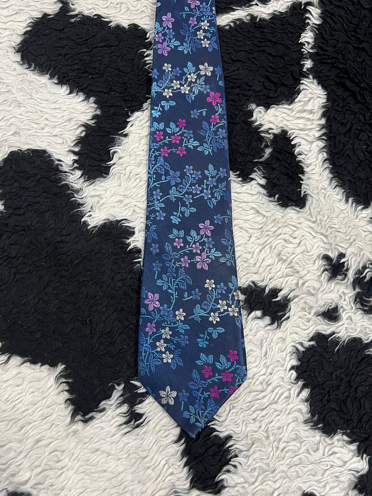 Ted Baker Blue Floral Embroidered Tie