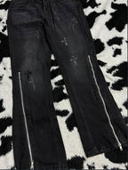 Cross Zipper Black Denims (Waist 32)