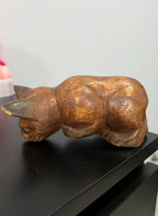 Wooden Cat Sculpture