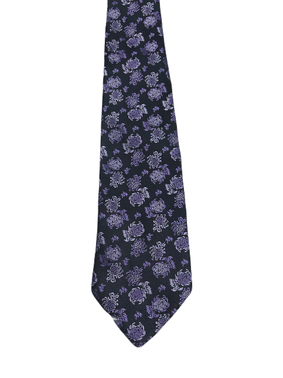 Black & Purple Embroidered Tie