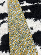 Mustard & Green Fully Embroidered Tie
