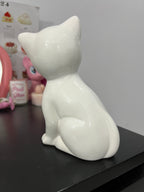 Vintage Porcelain Cat in a Bow Figure