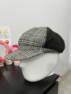 Plaid Patched Newsboy Cap