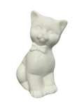 Vintage Porcelain Cat in a Bow Figure