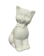 Vintage Porcelain Cat in a Bow Figure