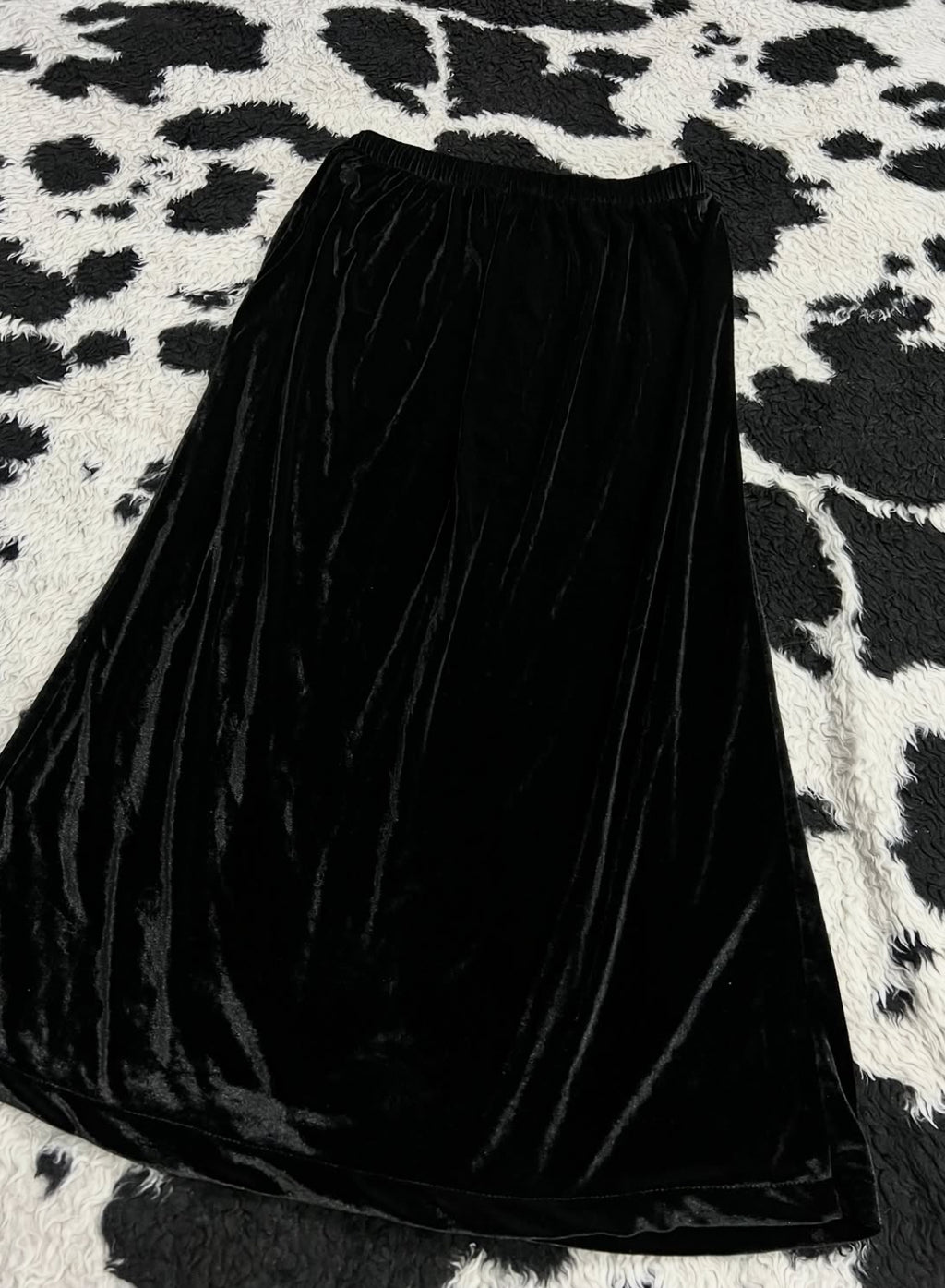 Long Velvet Black Skirt