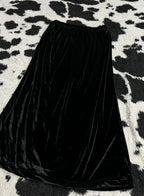 Long Velvet Black Skirt
