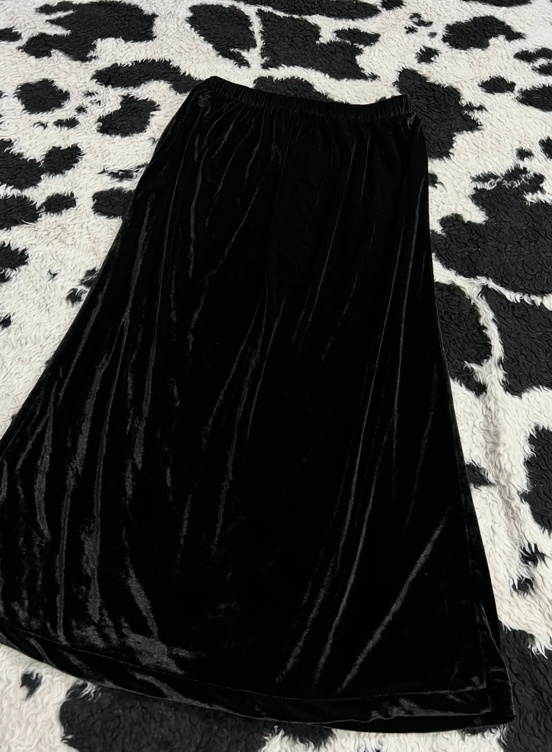 Long Velvet Black Skirt
