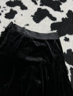 Knee Length Black Velvet Skirt
